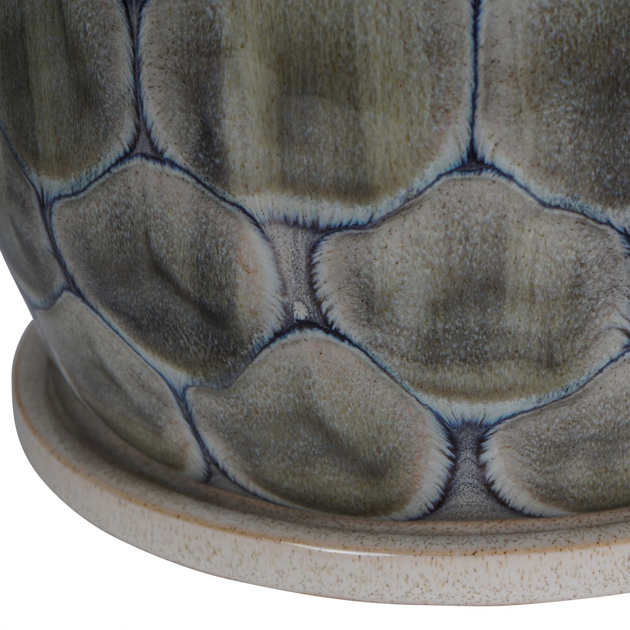 Armadillo Azure Blue & Taupe Ceramic Planter | Medium